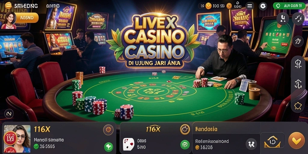 Tampilan gameplay Live Casino yang mendebarkan di 116X.