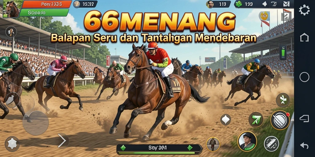 Tampilan gameplay seru dalam 66MENANG balapan