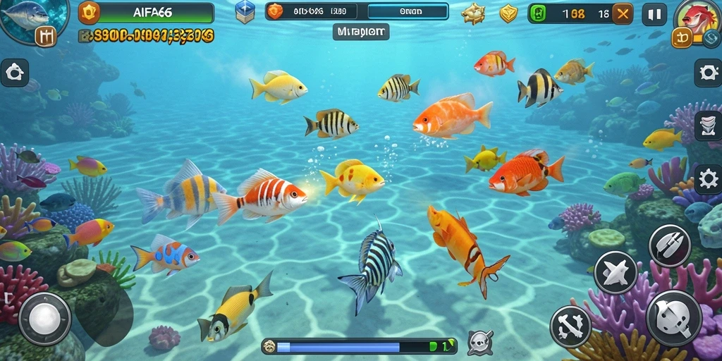 Tangkapan layar AIFA66 menampilkan gameplay yang penuh aksi saat menembak ikan.
