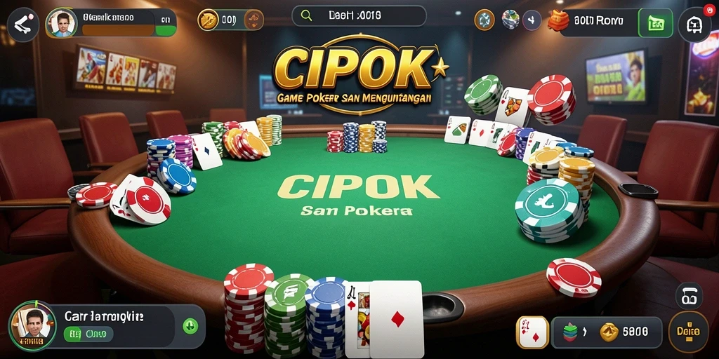 Screenshot utama CIPOK menampilkan momen seru bermain poker.
