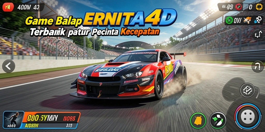 Tampilan seru gameplay balap mobil dalam ERNITA4D.