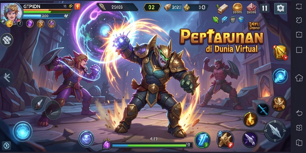 Screenshot utama GTPIDN menampilkan momen epik dalam pertarungan seru.