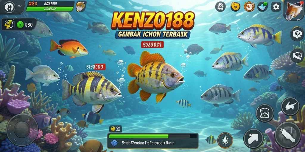 Tampilan gameplay KENZO188 dengan aksi tembak ikan yang seru.
