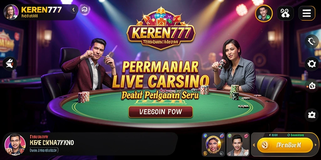 Screenshot utama KEREN777 menampilkan gameplay Live Casino yang menegangkan.