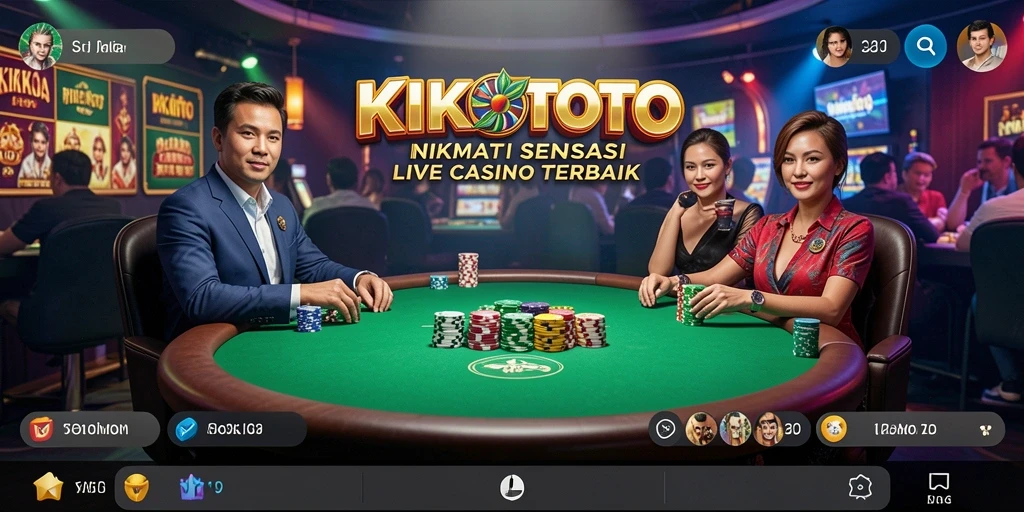 Tampilan gameplay live casino KIKOTOTO dengan dealer profesional.