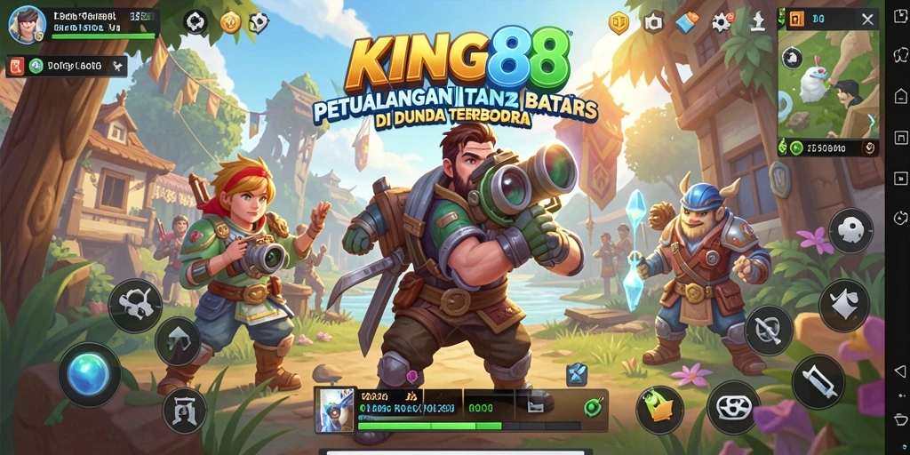 Menampilkan momen epik dari gameplay KING88 di dunia terbuka.