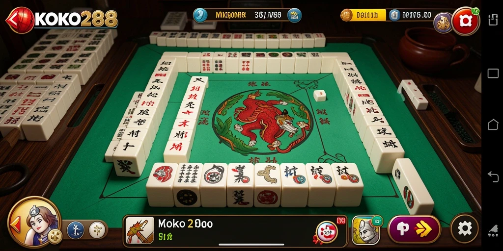 Screenshot gameplay KOKO288 menampilkan keseruan bermain Mahjong.