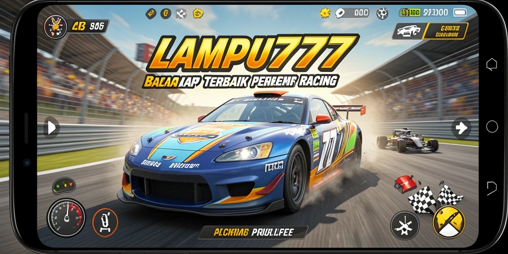 Tangkapan layar gameplay LAMPU777 yang mendebarkan dan penuh aksi balapan.