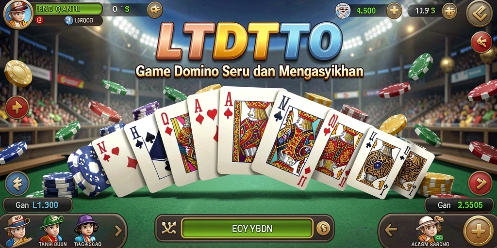 Tampilan menarik permainan LTDTOTO dengan gameplay Domino yang seru.