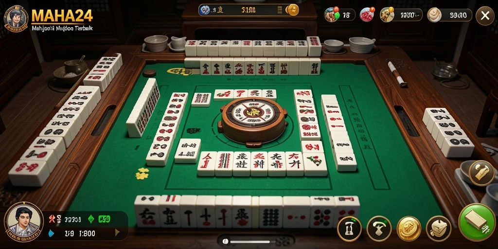 Screenshot gameplay Mahjong di MAHA24 dengan grafis menarik.