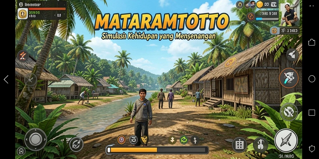Tampilan screenshot MATARAMTOTO menunjukkan interaksi karakter yang dinamis.