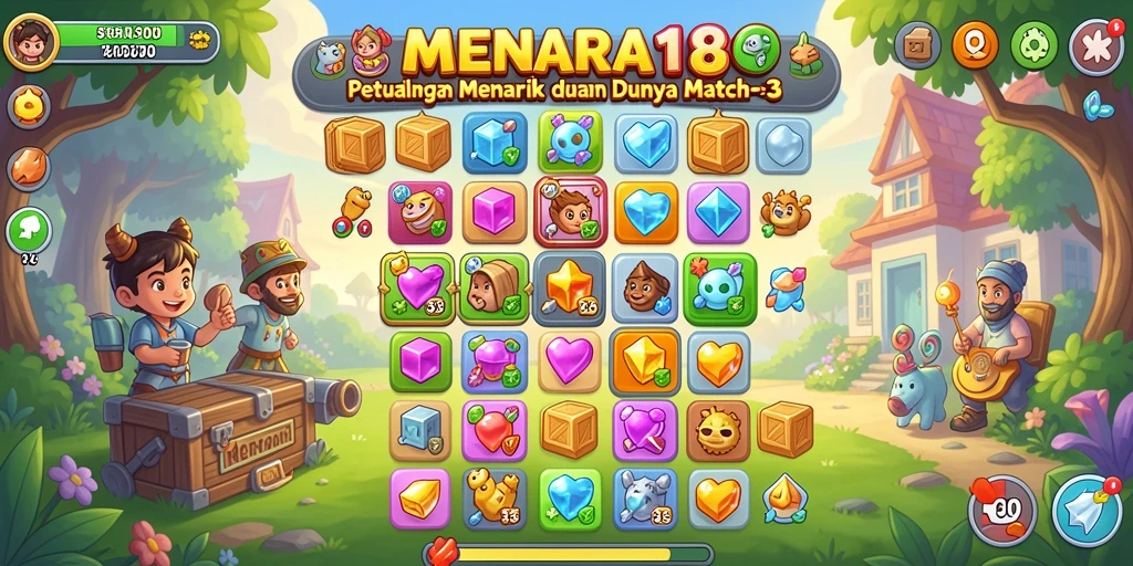 Tangkapan layar MENARA188 menampilkan aksi seru dalam permainan Match-3.