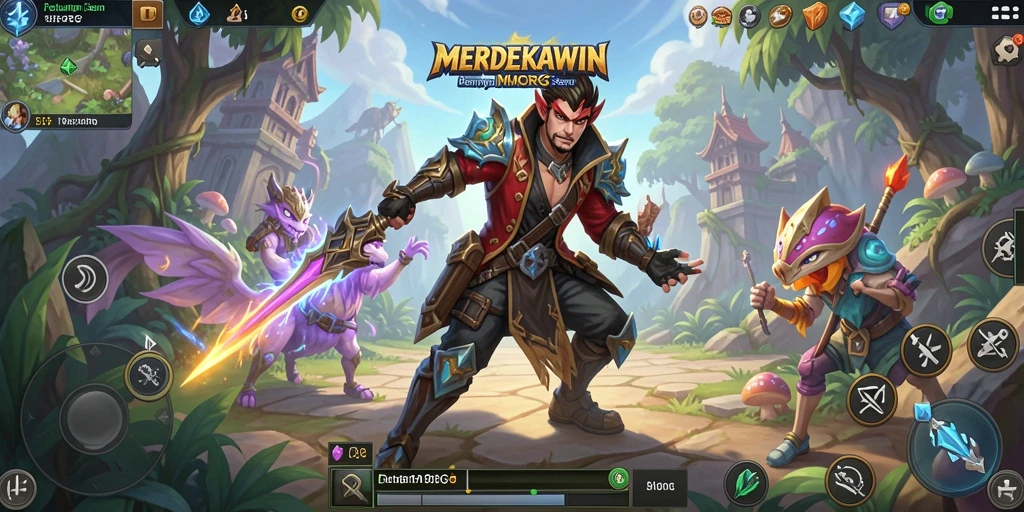 Tampilan gameplay yang seru di dunia fantasi MERDEKAWIN