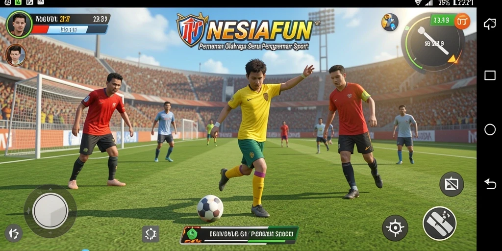 Screenshot gameplay NESIAFUN menunjukkan aksi intens dalam olahraga.