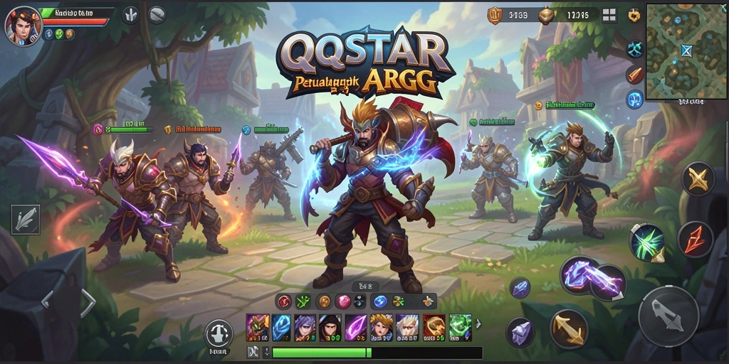 Tampilan gameplay penuh aksi dalam <strong>QQSTAR</strong> dengan pertarungan seru dan grafis menawan.