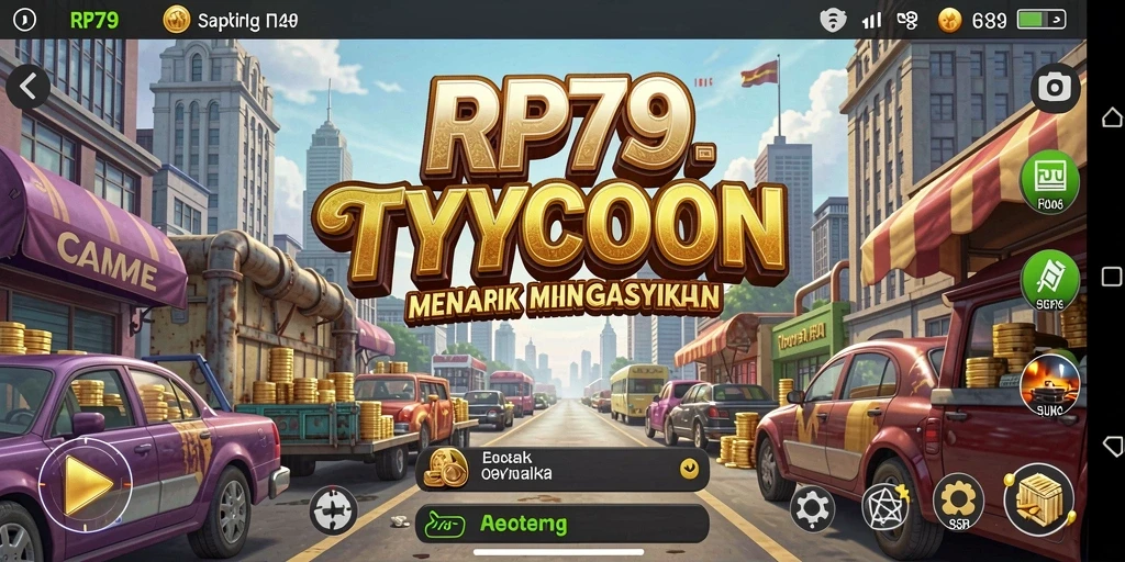 Tampilan gameplay menarik dari RP79 dalam mengelola bisnis Tycoon.