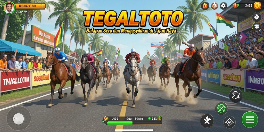 Screenshot gameplay TEGALTOTO menampilkan balapan yang mendebarkan.