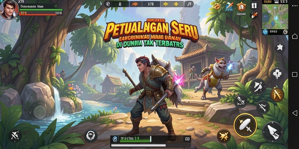 Gameplay X78 menampilkan petualangan seru di dunia fantasi yang luas.